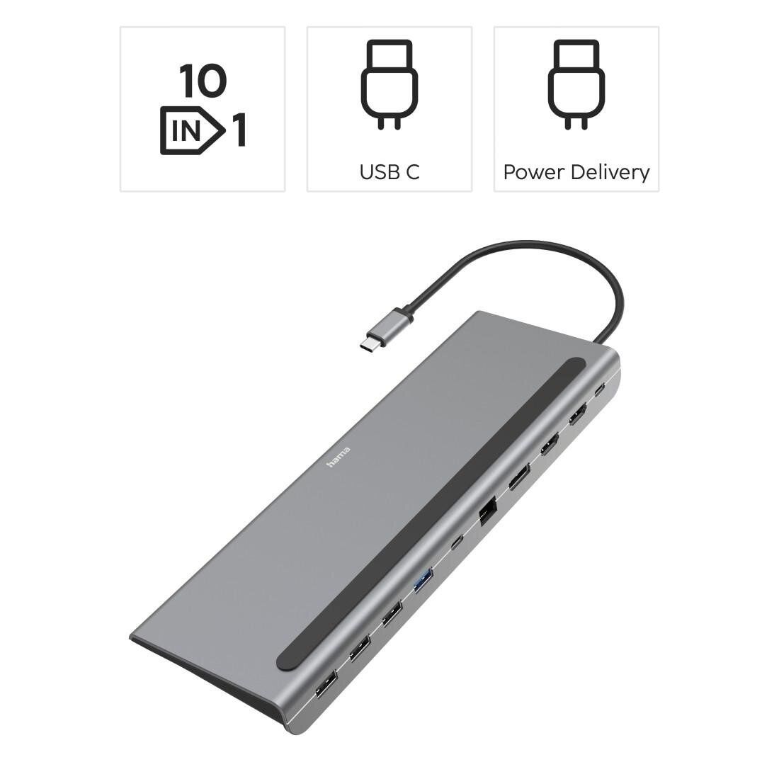 Stacja dokująca HAMA Connect2Office Pro 10w1 USB Typu C