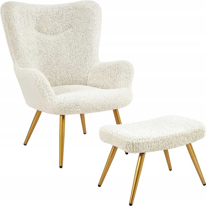 FOTEL uszak PODNÓŻEK biały polar GLAMOUR duży wybór OUTLET