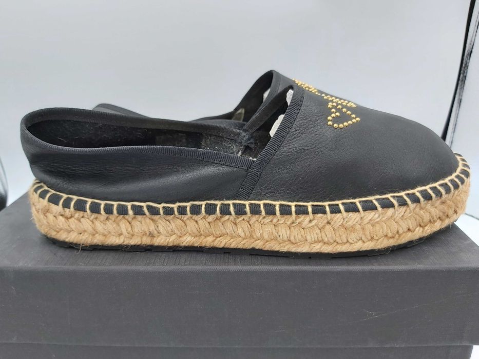Mokasyny czarne LOVE MOSCHINO dżety espadryle rozmiar 39