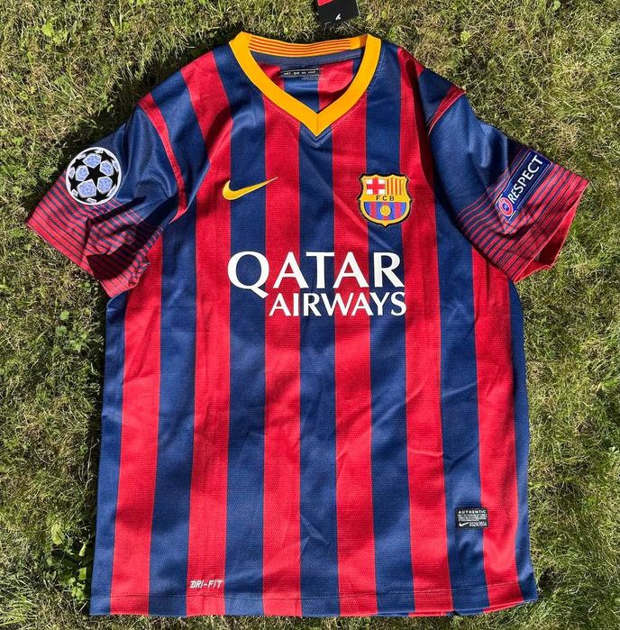 Koszulka piłkarska FC Barcelona 2013/14 domowa Neymar JR 11 UCL, L
