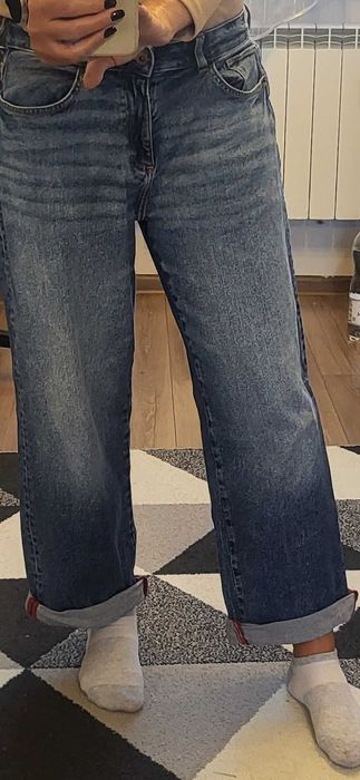Spodnie jeansy szerokie Zara