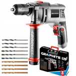 GRAPHITE WIERTARKA UDAROWA 550W UCHWYT 13mm 10 WIERTEŁ WALIZKA 58G735