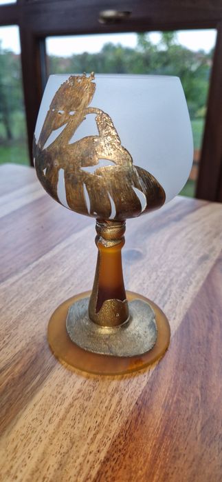 Kielichy,   recznie robione, wyjatkowe,  oblane mosiądzem, sygnowane