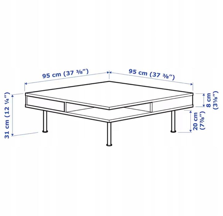 Stolik kawowy Ikea TOFTERYD 95 x 95 x 31cm czarny