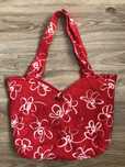 Lniana torebka shopper w kolorze czerwonym handmade na lato