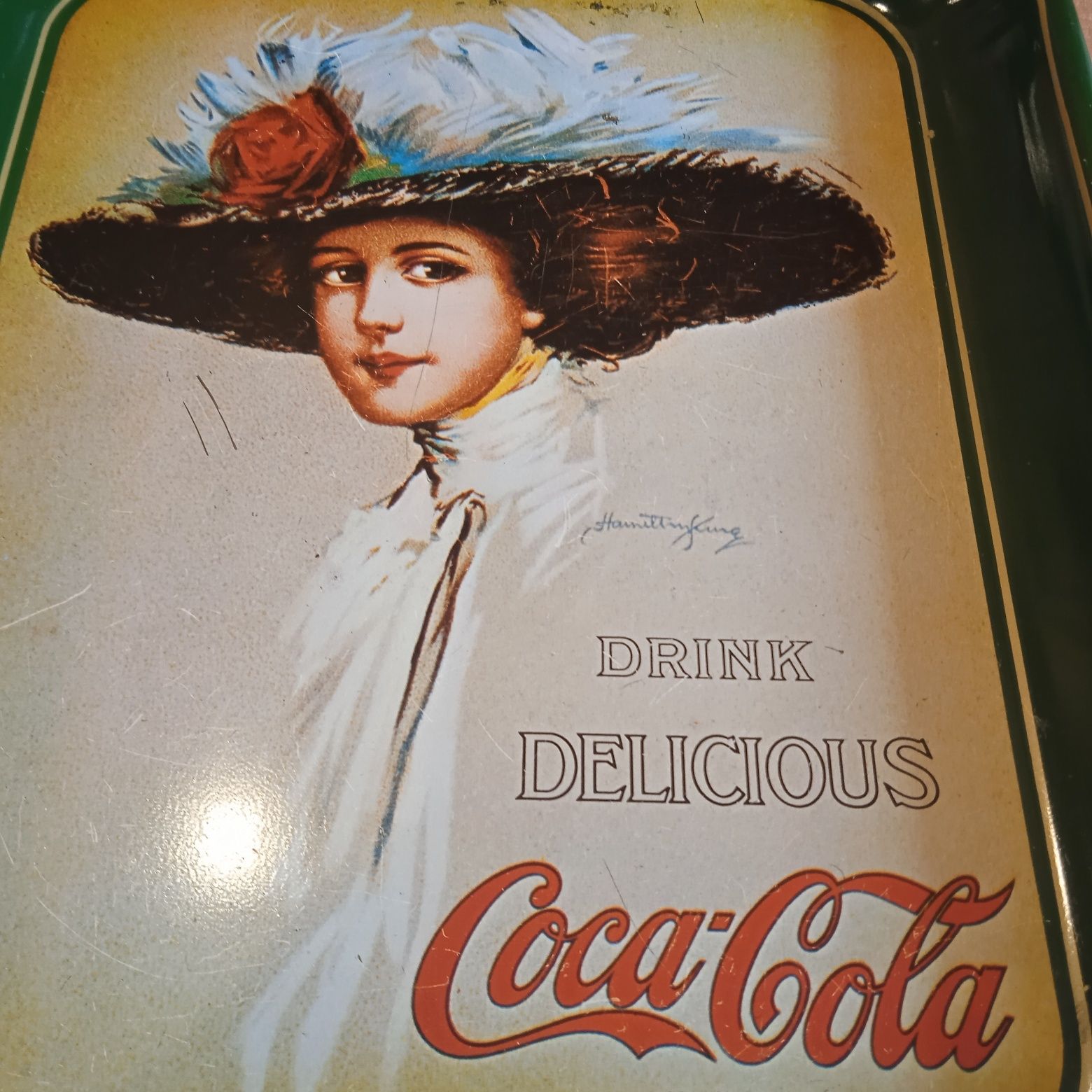 Tacka, patera Coca-cola. Metalowa vintage. Oryginał - 1909r. 34x27,5cm