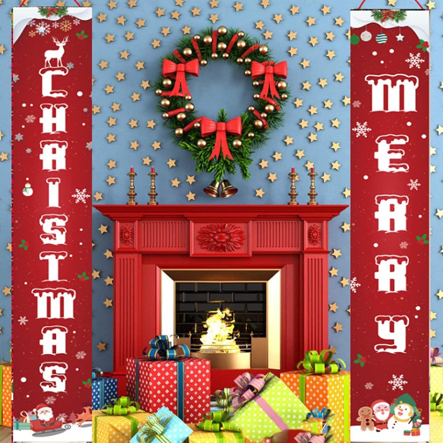 Baner Świąteczny Merry Christmas Dekoracja na Drzwi i Ściany 30x180 cm
