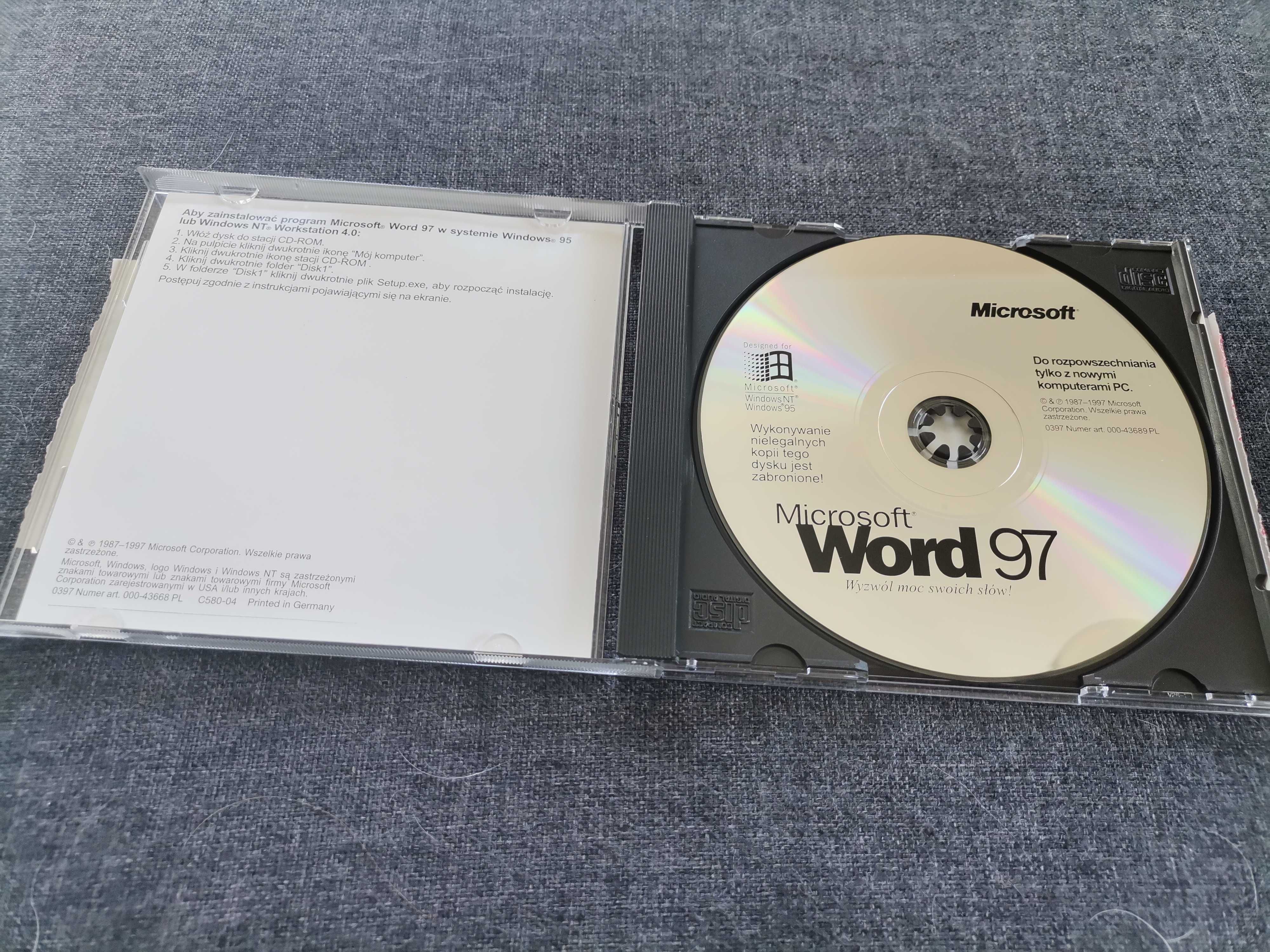 Microsoft Works dla Windows 95 i Microsoft Word 97.klucz licencyjny