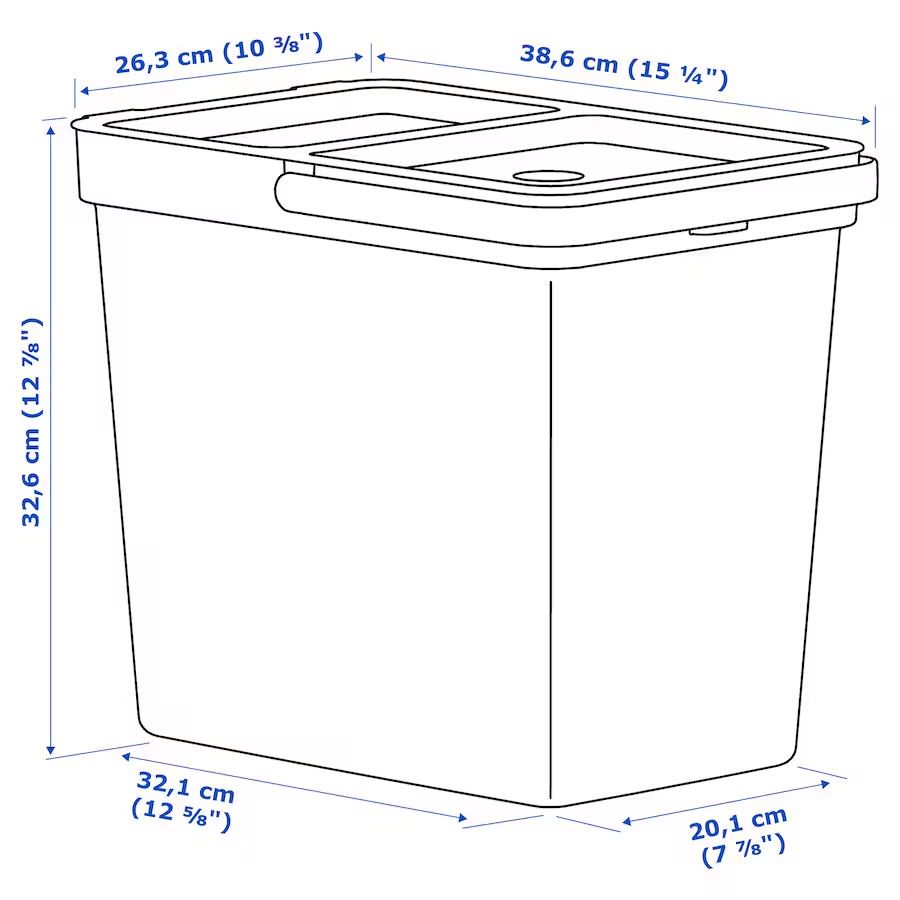 Hallbar pokrywka kosza 22l ikea
