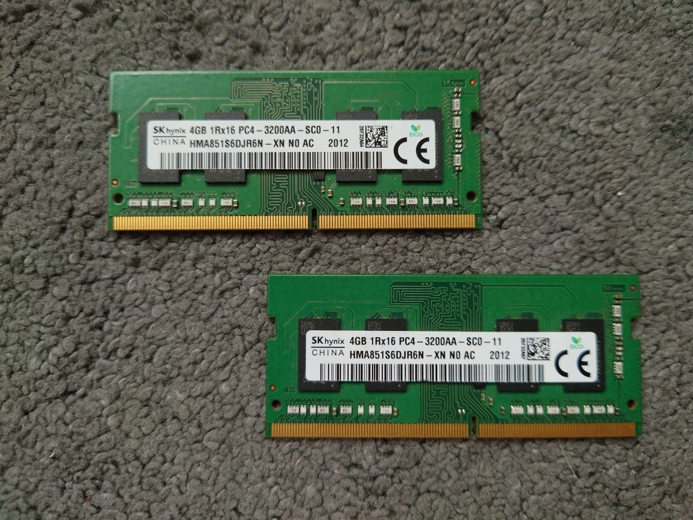Pamięć ram 2x4gb ddr4 sodimm 3200