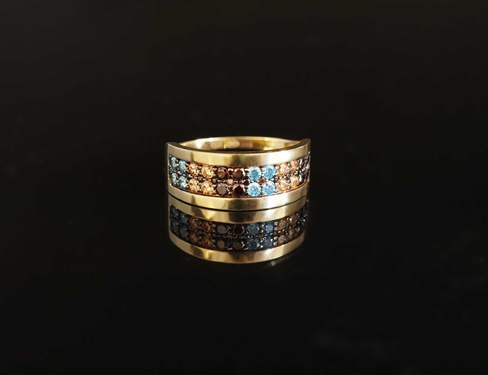 Złoto 500-Złoty pierścionek z cyrkoniami rozm 20