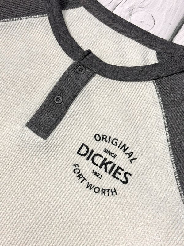 Dickies Koszulka Longsleeve Teksturowa na Guziki Męska Logowana