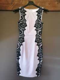 Elegancka liliowa sukienka z koronką Paper Dolls XXS