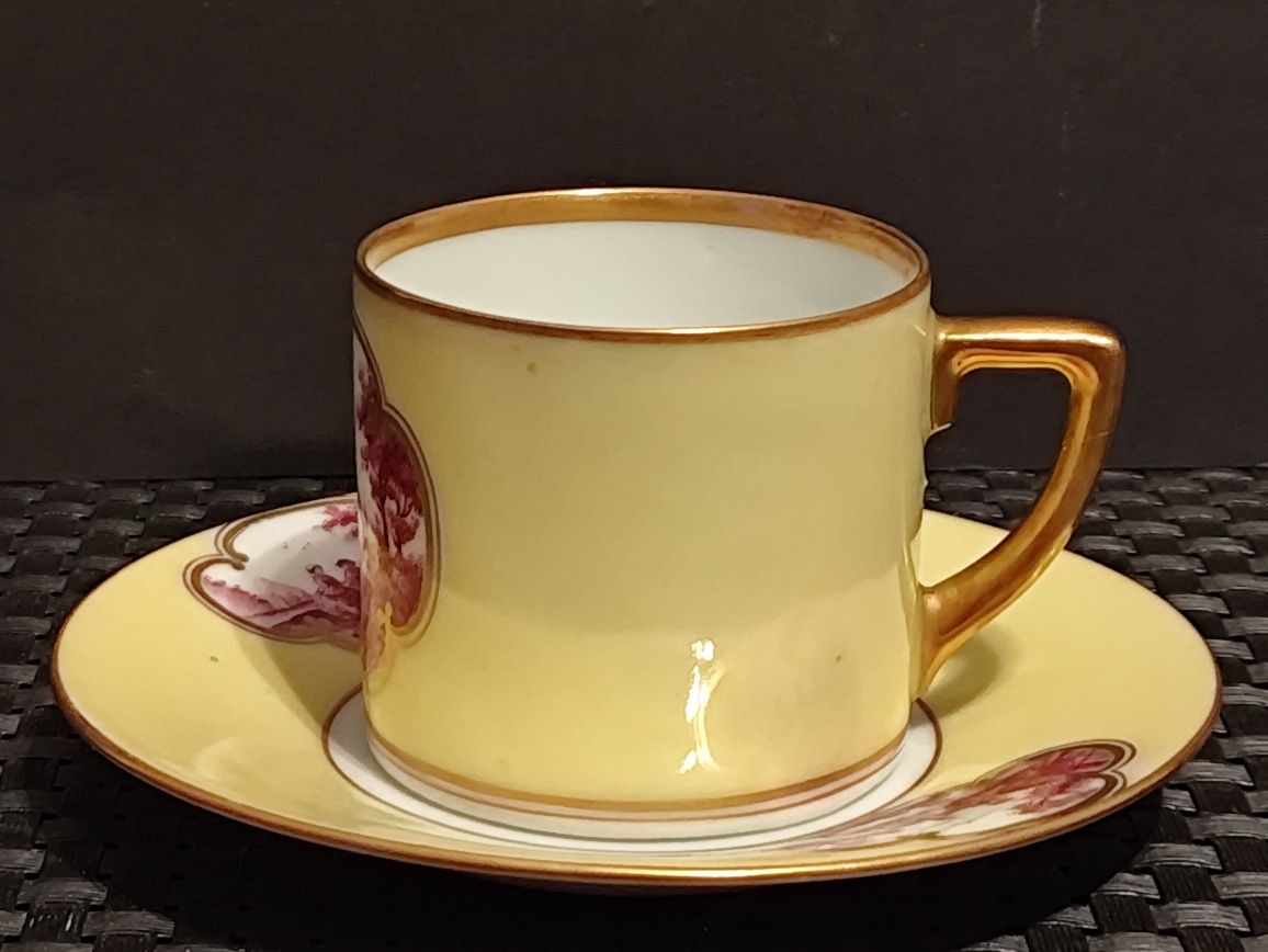 Porcelana CALAIS Czechy Dekor ROBRA Drezno Duo Mokka
