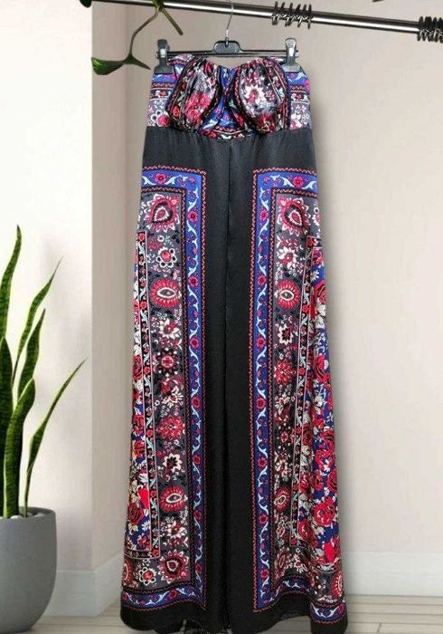 Шикарное длинное платье-сарафан из шелка в принт Monsoon, р. XS/S