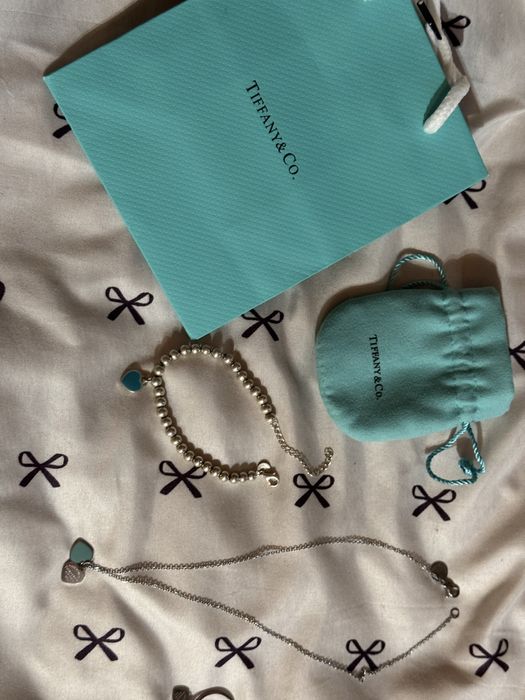 Набор Tiffany браслет кольцо цепочка