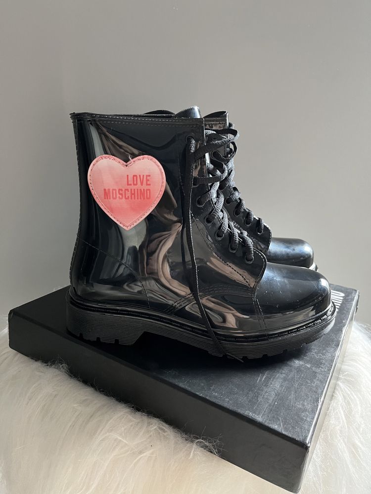 Kalosze botki czarne love rain Love Moschino 37
