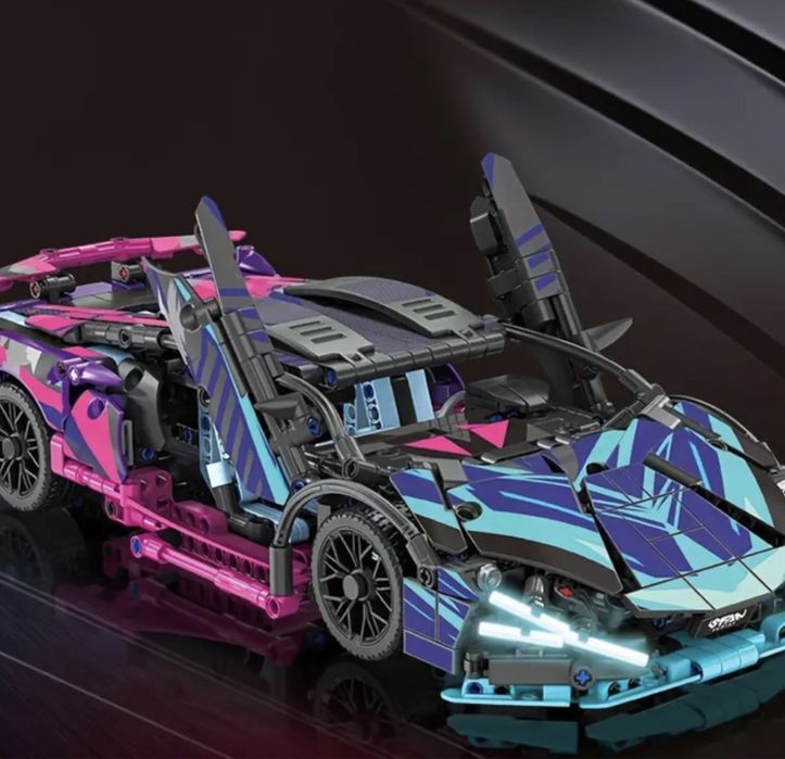 Контсруктор 1300дет спортивная машина 36*17см lego черная  technic