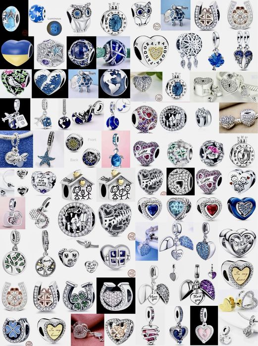 Шарм мама семья сердце клевер дерево pandora пандора серебро