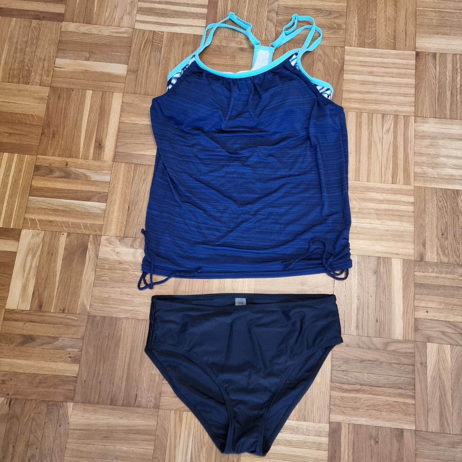 Strój kąpielowy dwuczęściowy tankini niebieski r.S