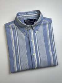 Koszula z krótkim rękawem Polo Ralph Lauren niebiesko-biała w paski L