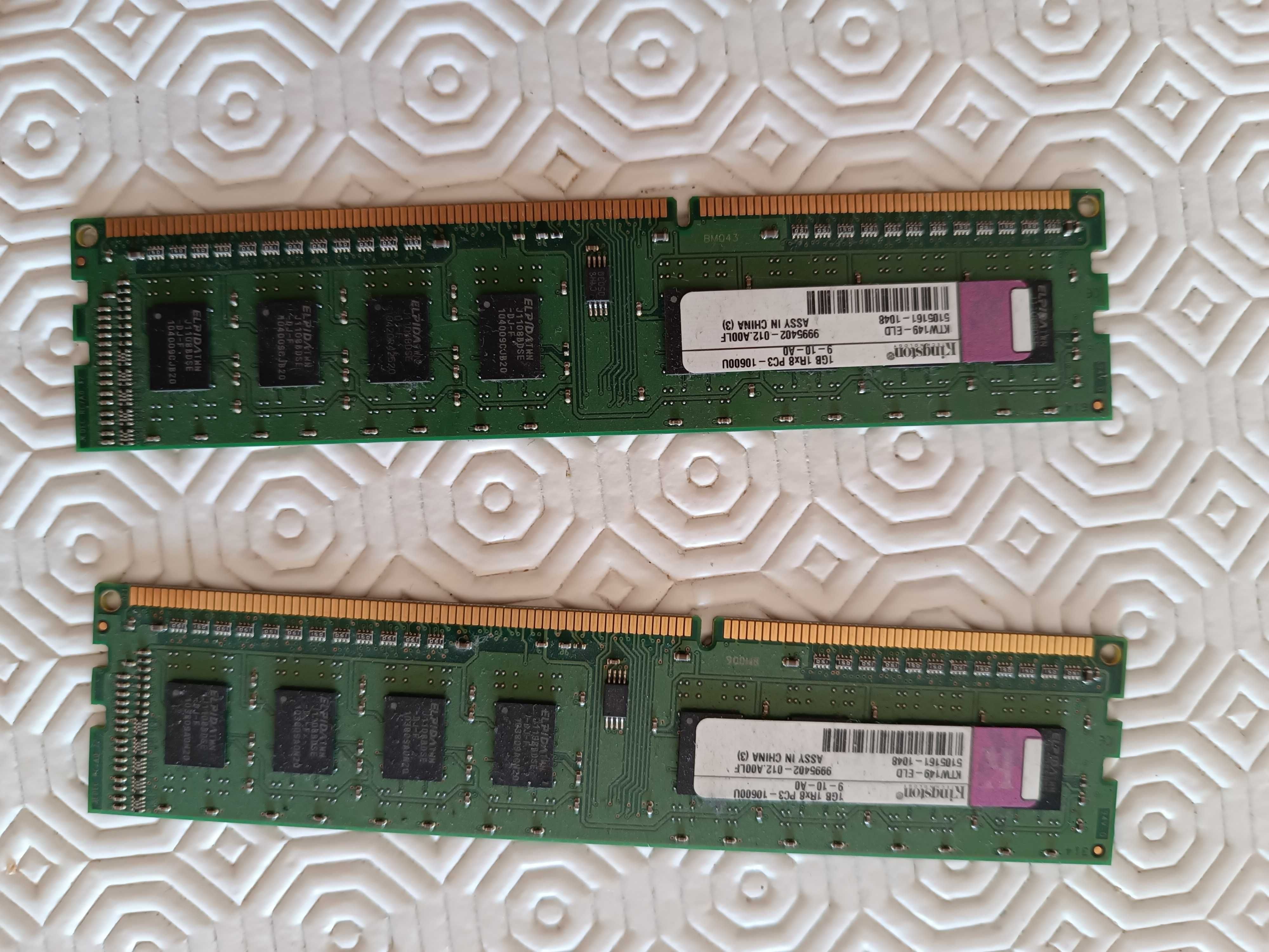 Memoria ram 2x1gb pc3 10600u