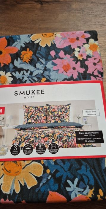 Smukee komplet pościeli 160x200 70x80 3 el kwiaty piekny wzor
