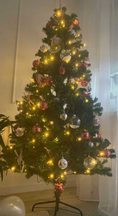 3w1 Duża Choinka Sztuczna Jak Żywa 180 CM Stojak Sosna Święta Mocna