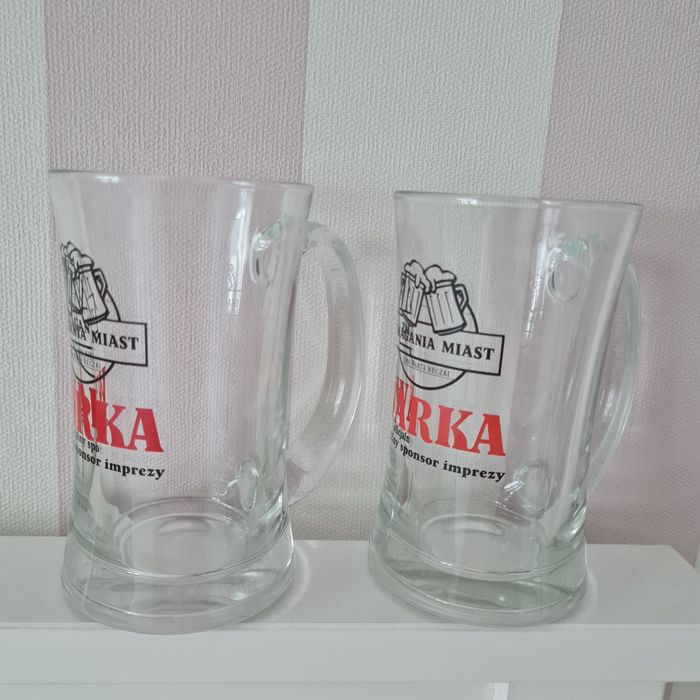 Kufel pokal do piwa komplet 2 sztuki Warka 250 ml