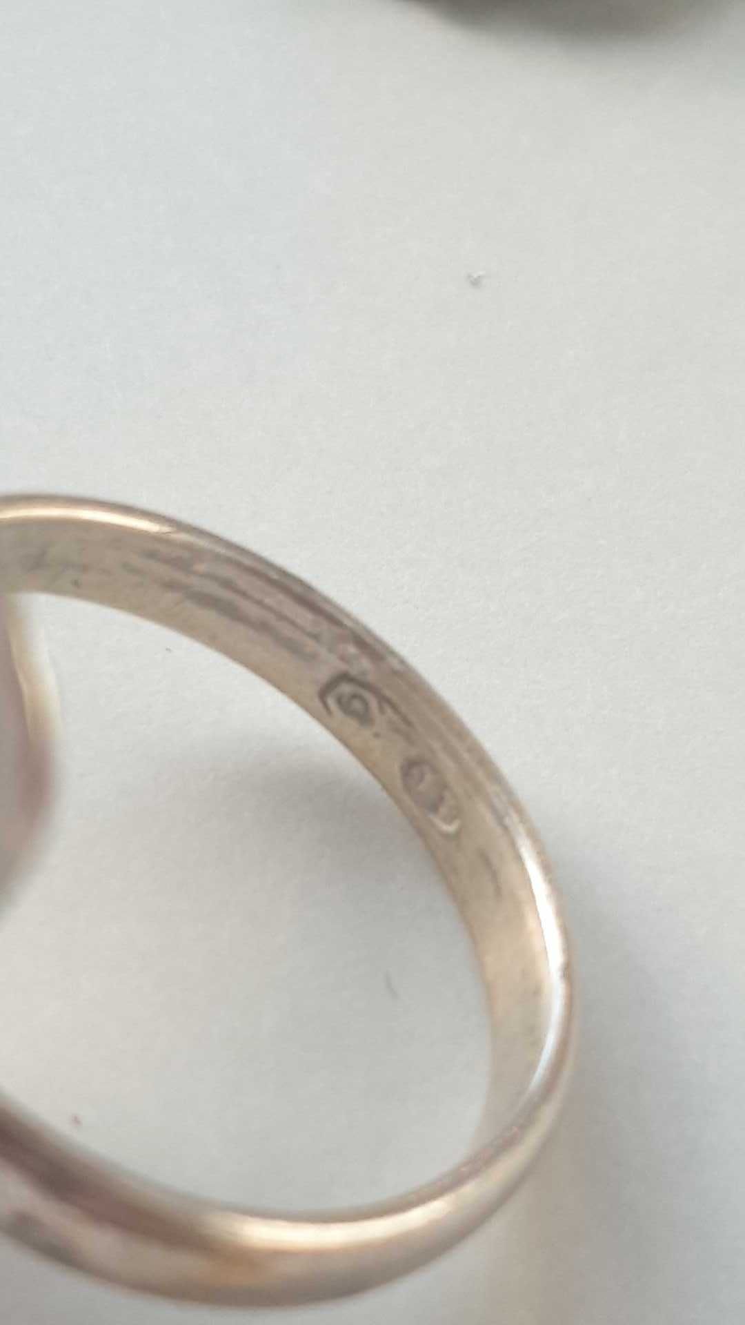 Srebrny pierścionek CJ centrala jubilerska próba przed 63