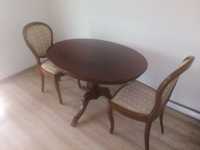 Stół drewniany stylizowany + 2 krzesła