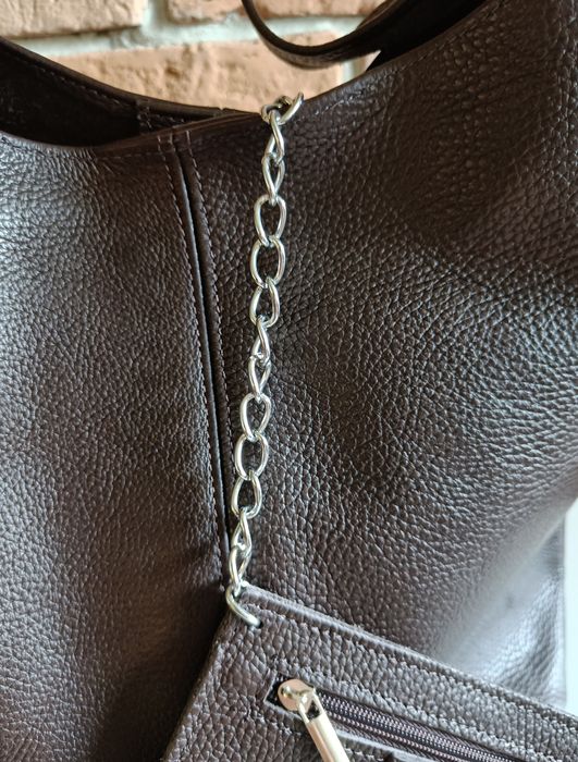 Torebka włoska Vera Pelle skóra naturalna na ramię i do ręki