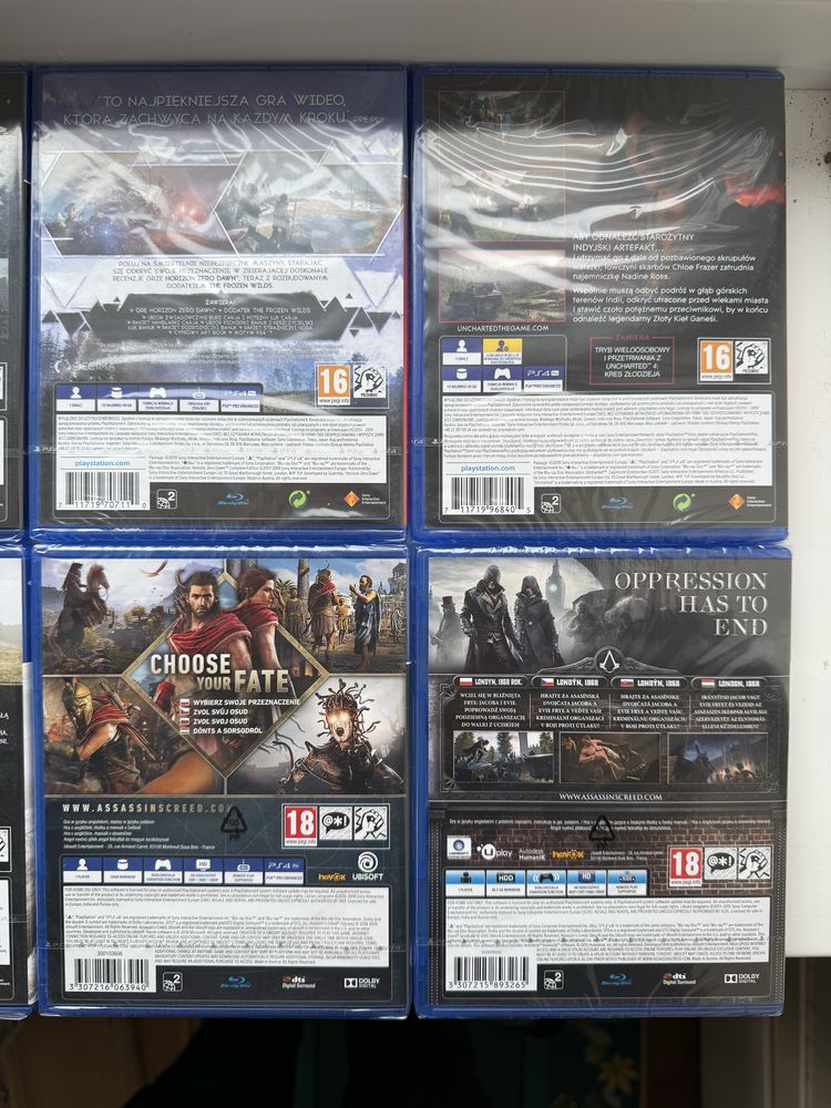 PlayStation 4 nowe gry 6 sztuk za 420 zl
