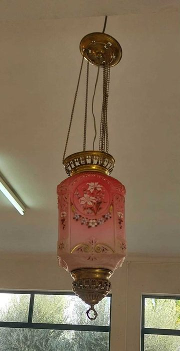 Antigo e Invulgar Candeeiro Vitoriano ou Art Nouveau