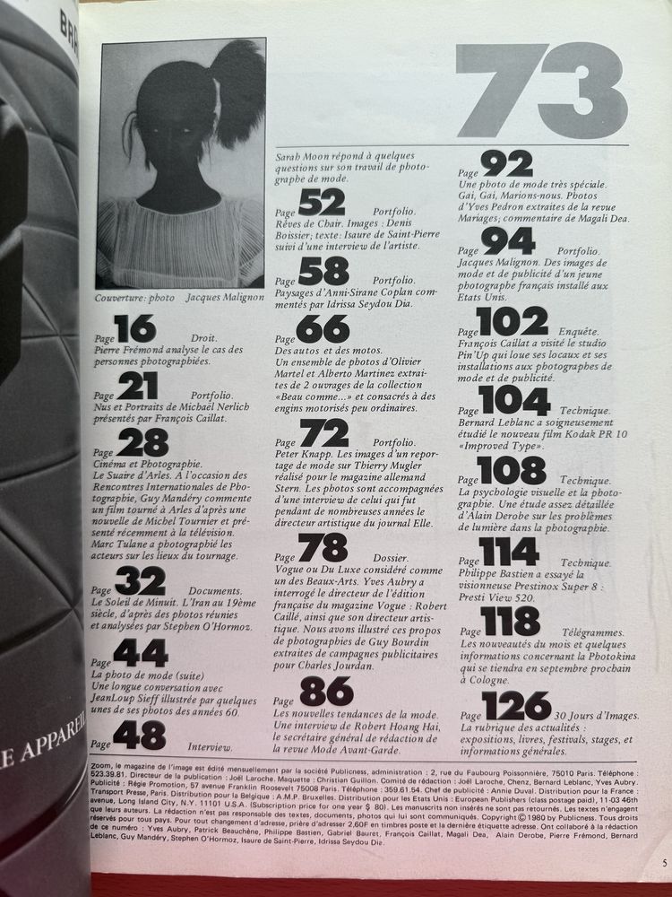 Revista Zoom 73 - Special La Photographie de Mode II