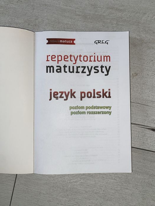 Repetytorium maturzysty język polski greg poziom podstawowy i rozsz