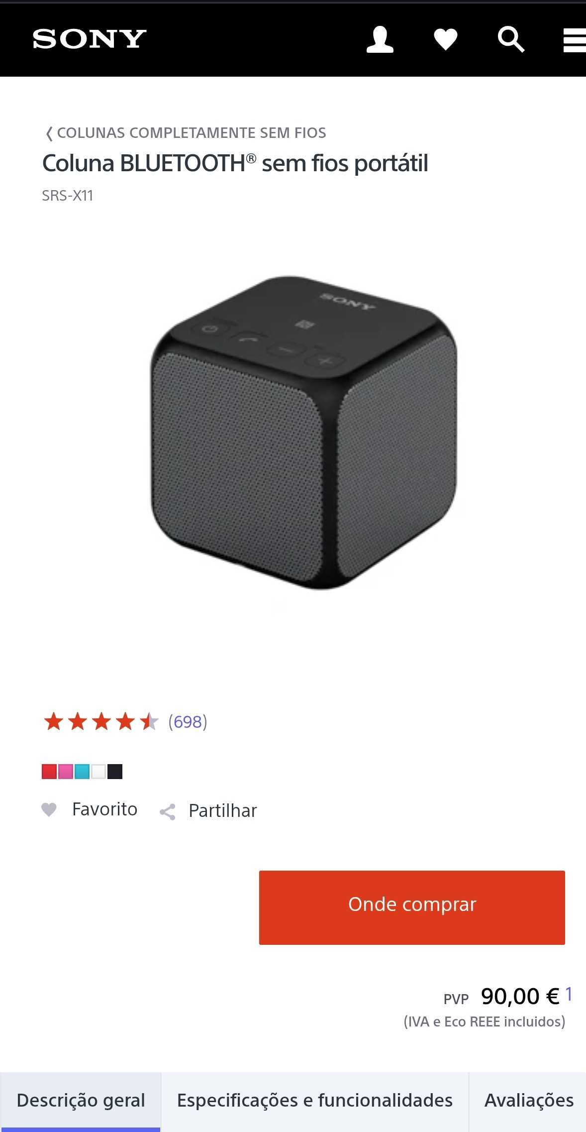 Sony srs-11 bom estado com NFC