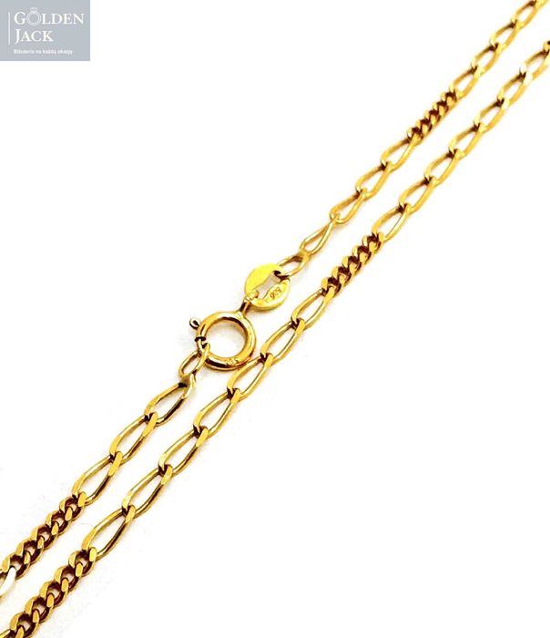 Złoty łańcuszek splot Figaro szerokie ogniwa pr. 585 dł. 50 cm 3,32 g