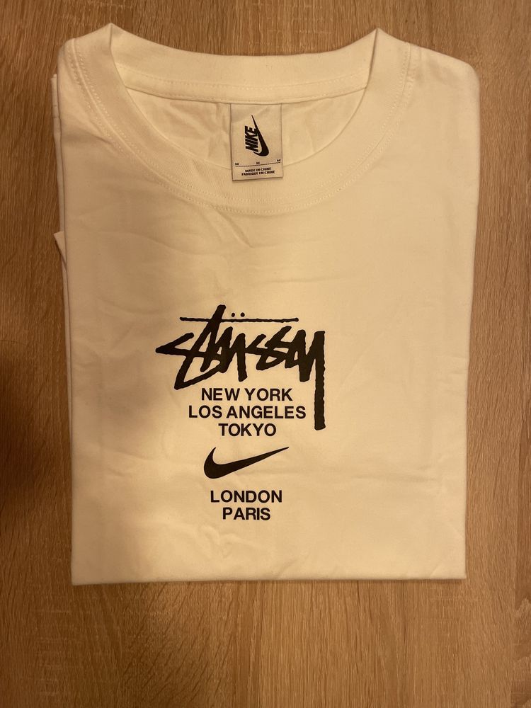 stussy x nike tee white