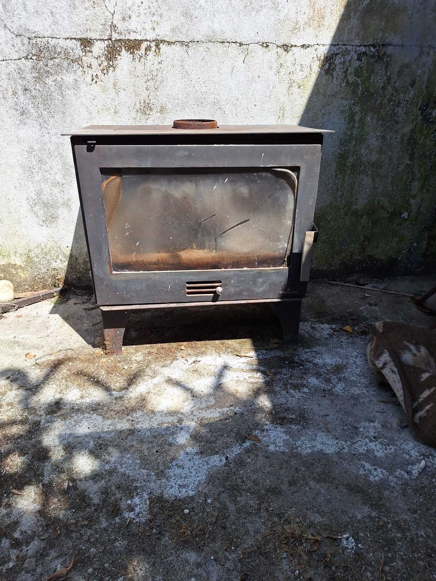 Salamandra em ferro para lenha