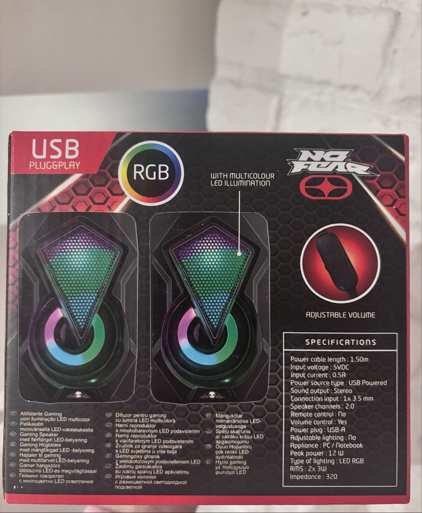 Głośnik dwa głośniki rgb gamingowe do komputera