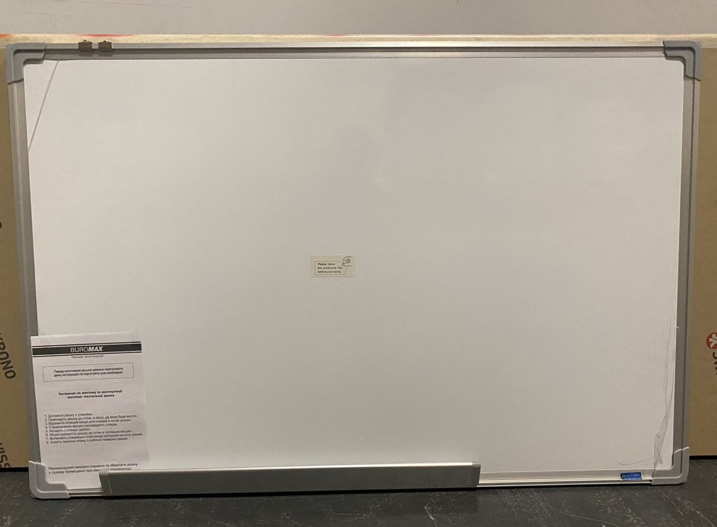 Доска офисная школьная магнитная маркерная для рисования BUROMAX 60х90