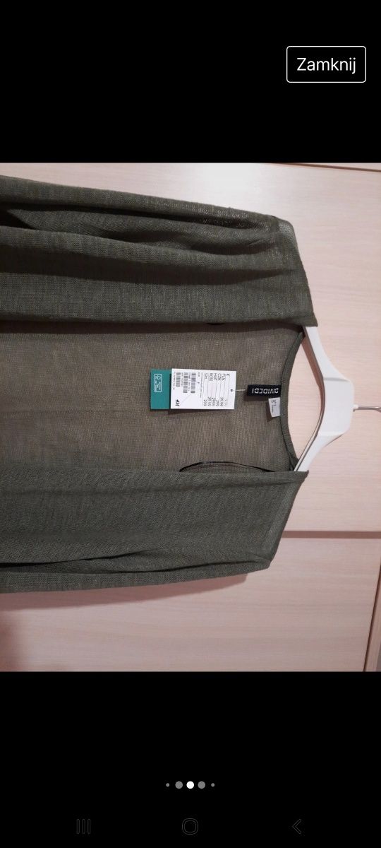 Sweterek kartygan narzutka khaki S/M