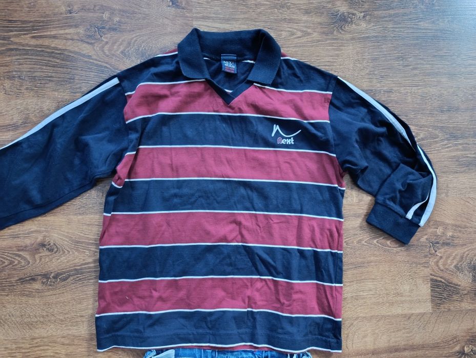 Komplet koszulka polo  next + jeansy 122/128