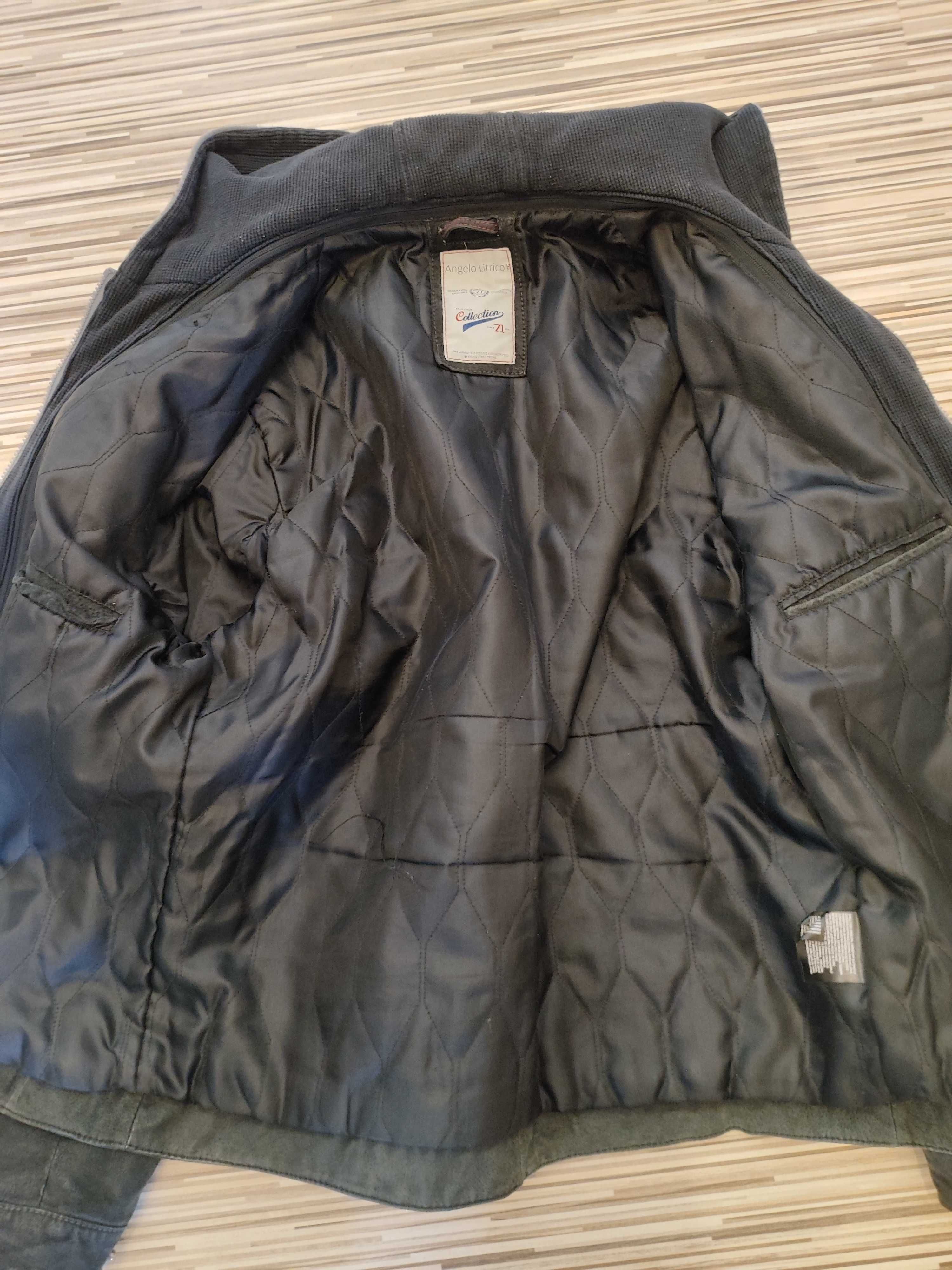 czarna kurtka skórzana z kapturem rozmiar XL