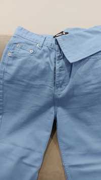 Niebieskie spodnie damskie z szeroką nogawką rozmiar M