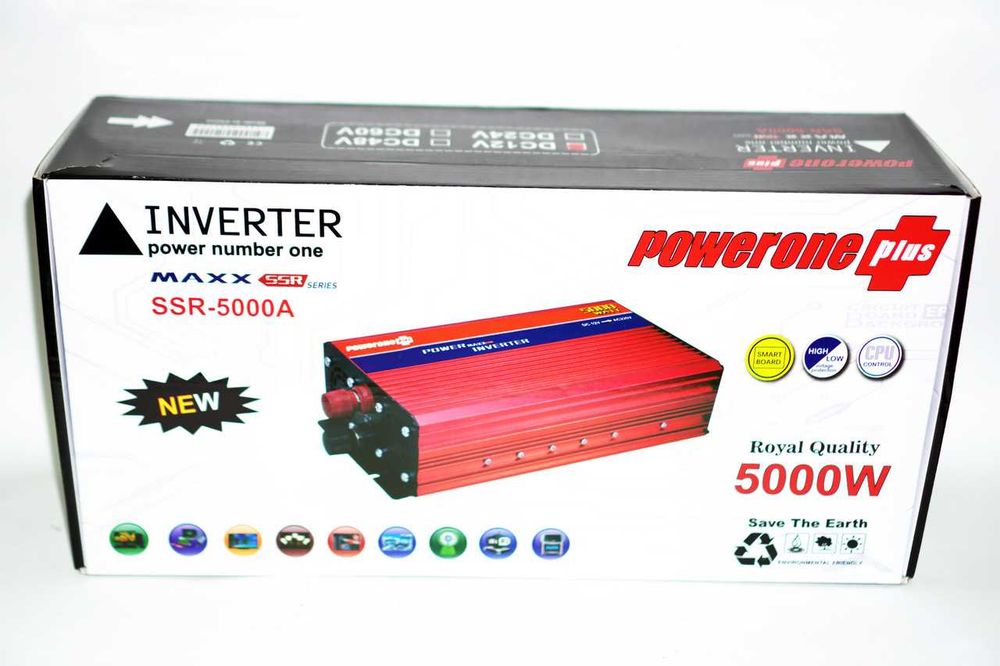 Инвертор,Інвертор PowerOne 12-220В 5000W перетворювач напруги для дому