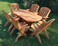 Komplet mebli 6 krzeseł + stół owalny, typ X lamel nr 2