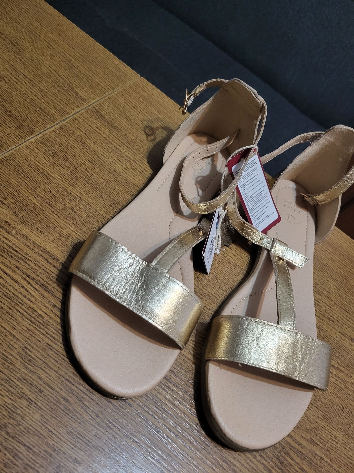 Nowe sandałki sarah karen złote