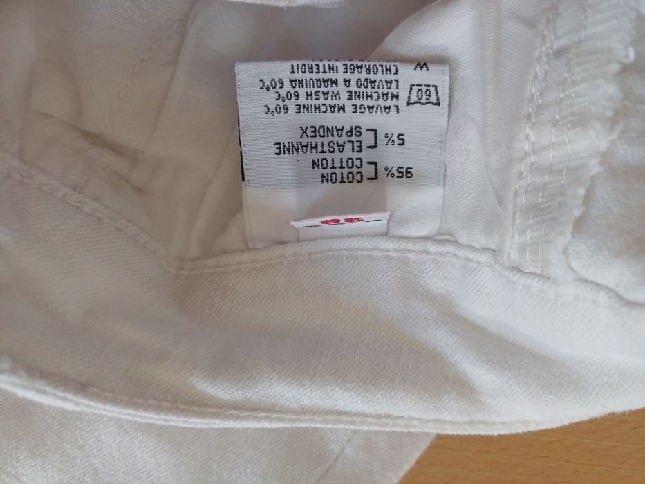 Białe spodnie Denim Us Miss rybaczki r. 36 długość 3/4 tube slim jeans